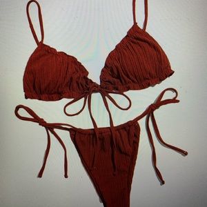 Brand new, never worn wine red Lilosy thong bikini size small still with tags